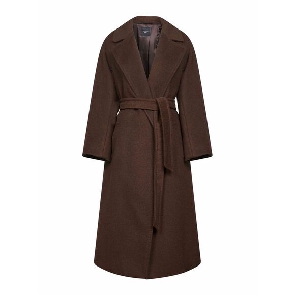 Max Mara Weekend Women Brown Wool And Alpaca Tempera Long Coat - Picture 1 of 2